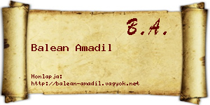 Balean Amadil névjegykártya